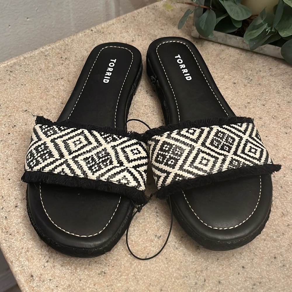 Torrid Brand Size 8w Slip On Sandals Brand New
